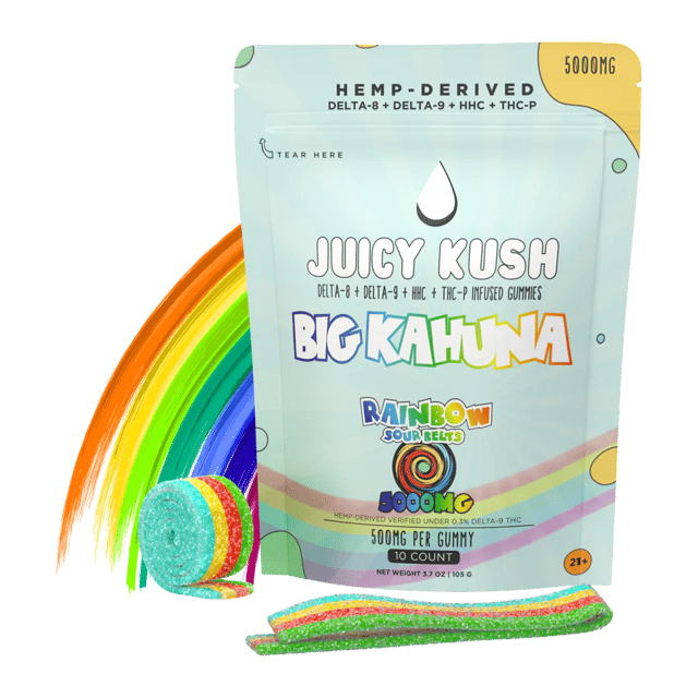 Juicy Kush Rainbow Delta-8 + Delta-9 + HHC + THC-P Gummies 5000mg