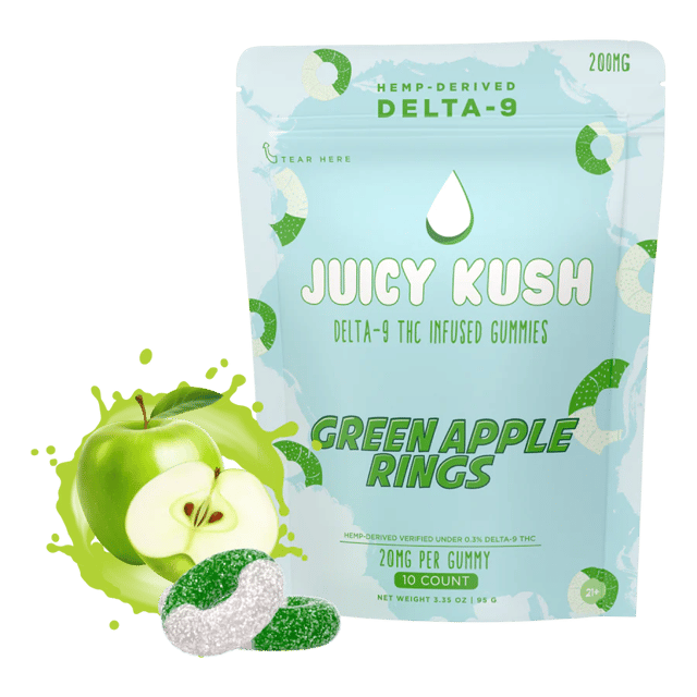 Juicy Kush Green Apple Delta-9 Gummies 200mg